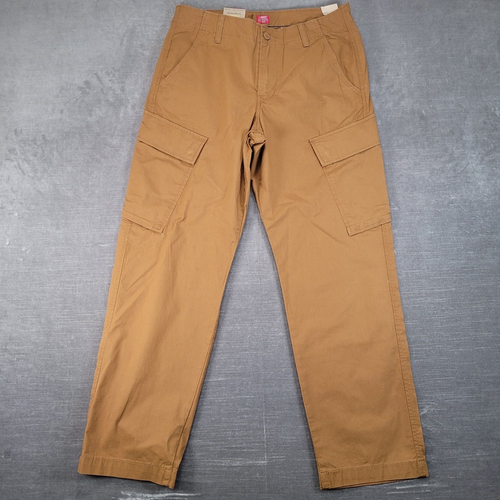 Levis XX Cargo Taper Pants Mens 31x30 Brown Stretch Twill New